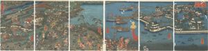芳虎「水攻防戦之図　赤松水攻之図」