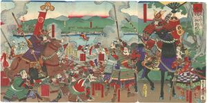 芳虎「三河後風土記之内　天龍川御難戦之図」