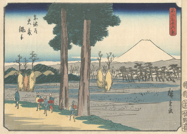 広重初代「不二三十六景　東海道大森縄手」