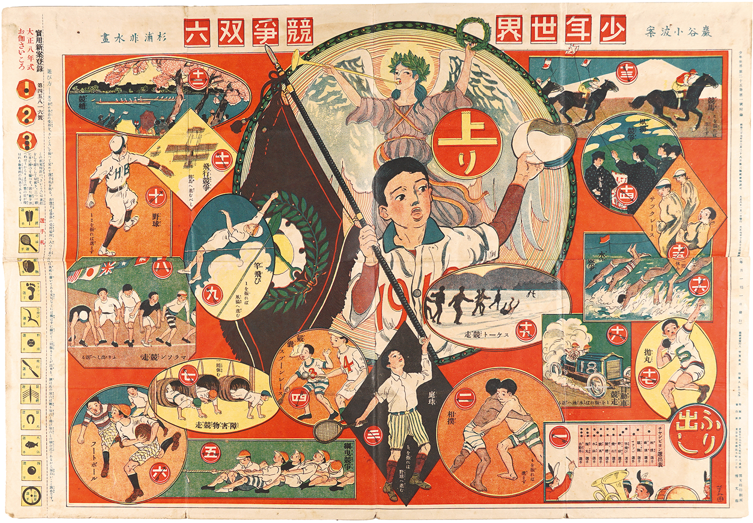 杉浦非水「少年世界　競争双六」