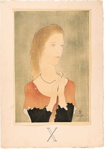 Fujita Tsuguharu / Printing Process for Jeune femme au chale rouge
