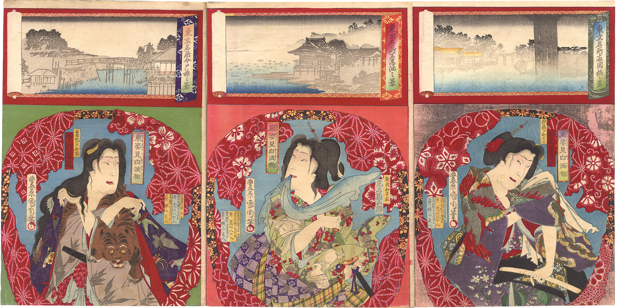 Kunichika “Harimaze-e: Famous Places in Tokyo and Mirrors of the Underworld in the East”