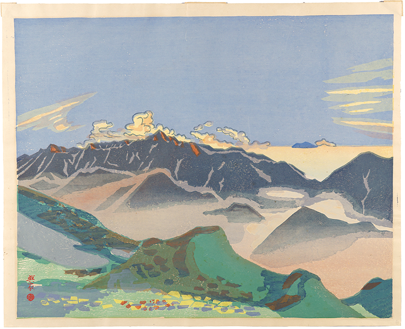 Hashimoto Okiie “Evening (View of the Tateyama Mountain Range from Hakuba)”