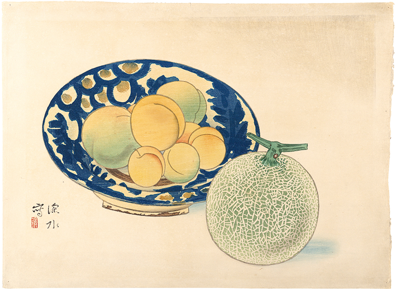 Ito Shinsui “Three Images of Still Life / Melon and Peaches”