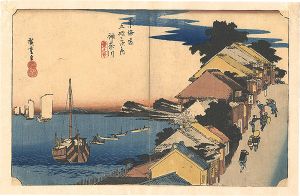 広重初代「東海道五拾三次之内　神奈川 台之景」