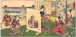 Kunisada II / Portraits of the False Murasaki's Genji / Suma [偽紫源氏姿　須磨]