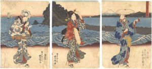 豊国三代「江の嶋もうで」