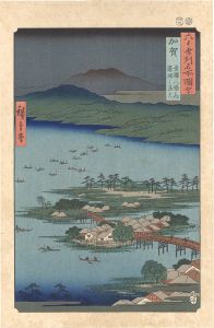 六十余州名所図会　加賀 金沢八勝之内 蓮湖之漁火【復刻版】