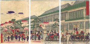 Kuniteru II / Prosperity of the Brick Shops in Kyobashi, the First Large District [第一大区京橋商店 煉瓦石繁栄図]