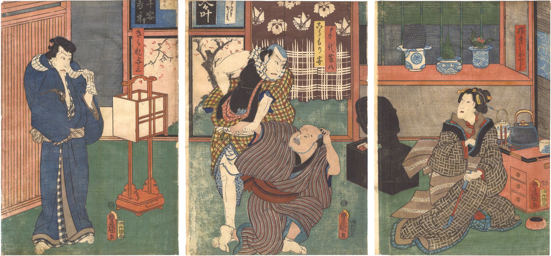 Toyokuni III “Kabuki Play: Hachiman Matsuri Yomiya no Nigiwai”
