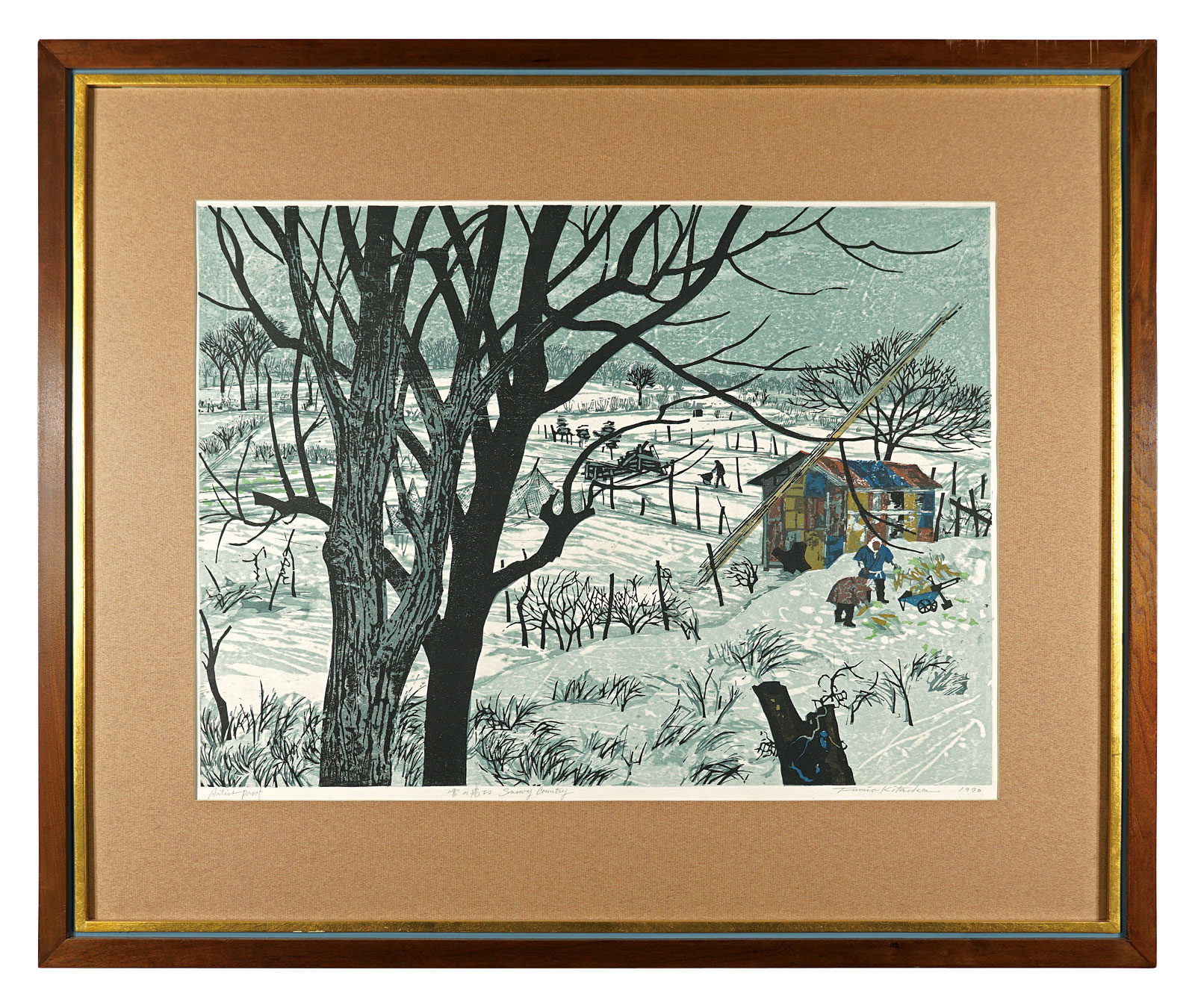 北岡文雄「雪の農村」