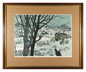 北岡文雄「雪の農村」