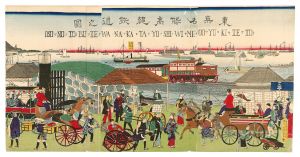 広重三代「東京名勝高縄鉄道之図」