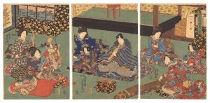 豊国三代「琴棋書画之内　琴」