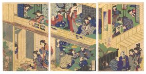 芳幾「時世粧年中行事内　酌婦天地人極製」