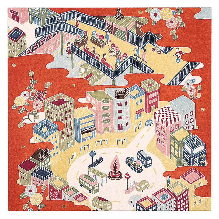 長友由紀「山手線紋様図絵　日暮里」