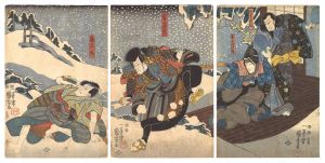 Kuniyoshi / Kabuki Play: Mukashi gire Tsuzure no Nishiki [往古紀麗襤褸錦]