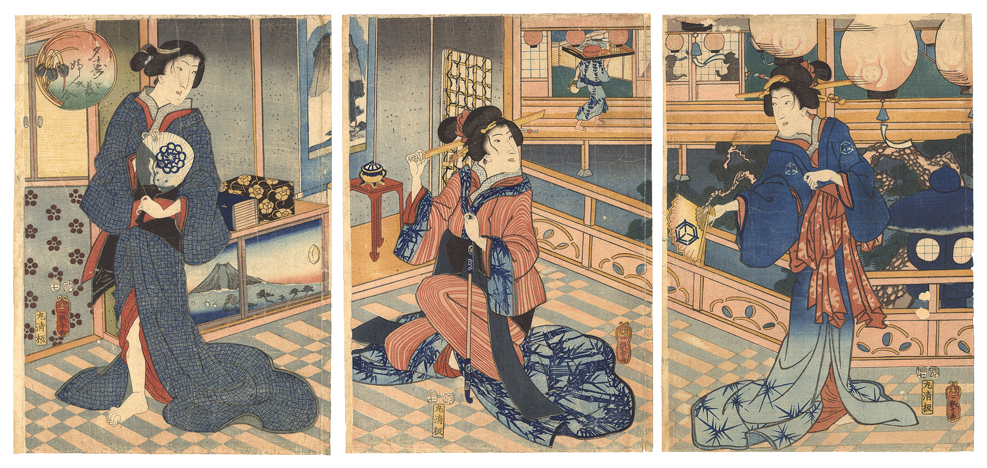 Fusatane “Comparison of Beautiful Women Enjoying the Cool of the Evening”