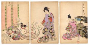 周延「千代田の大奥　狆のくるい」