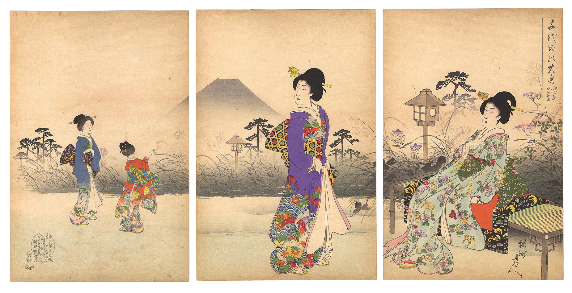 Chikanobu “Chiyoda Inner Palace / Evening Fuji from Fukiage”