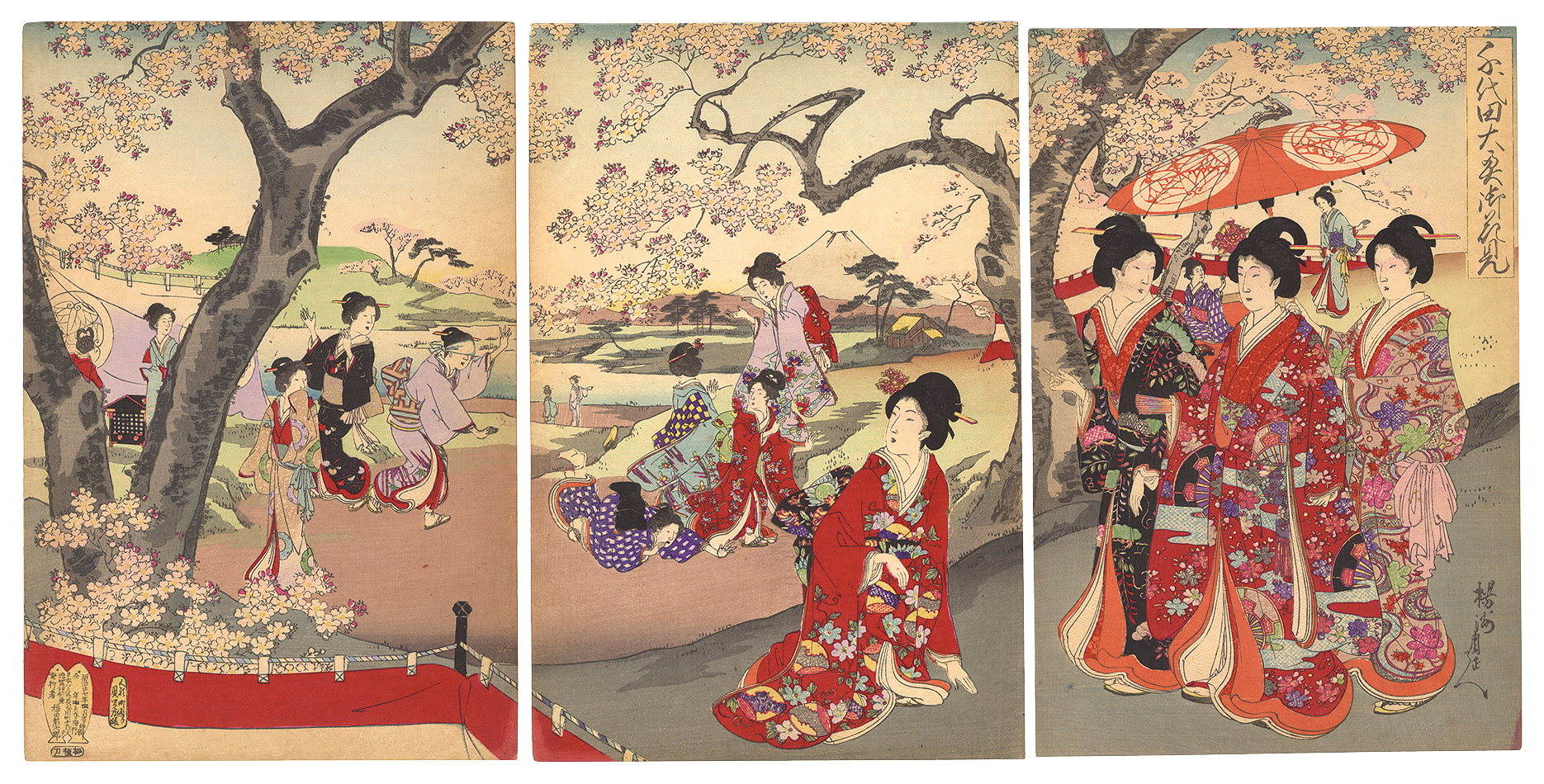 周延「千代田大奥御花見」