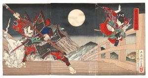 Duel between Ushiwaka-maru(Yoshitsune) and Musashibo Benkei on Gojo Bridge in Kyoto