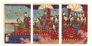周延「高貴楼上日ノ出の図」