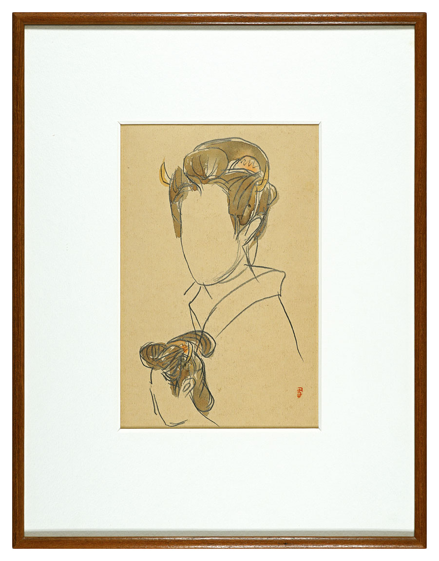 木村荘八「自筆画稿　北沢にて」