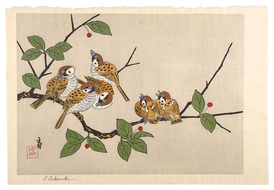 Tokuriki Tomikichiro “A Fock of Sparrows”
