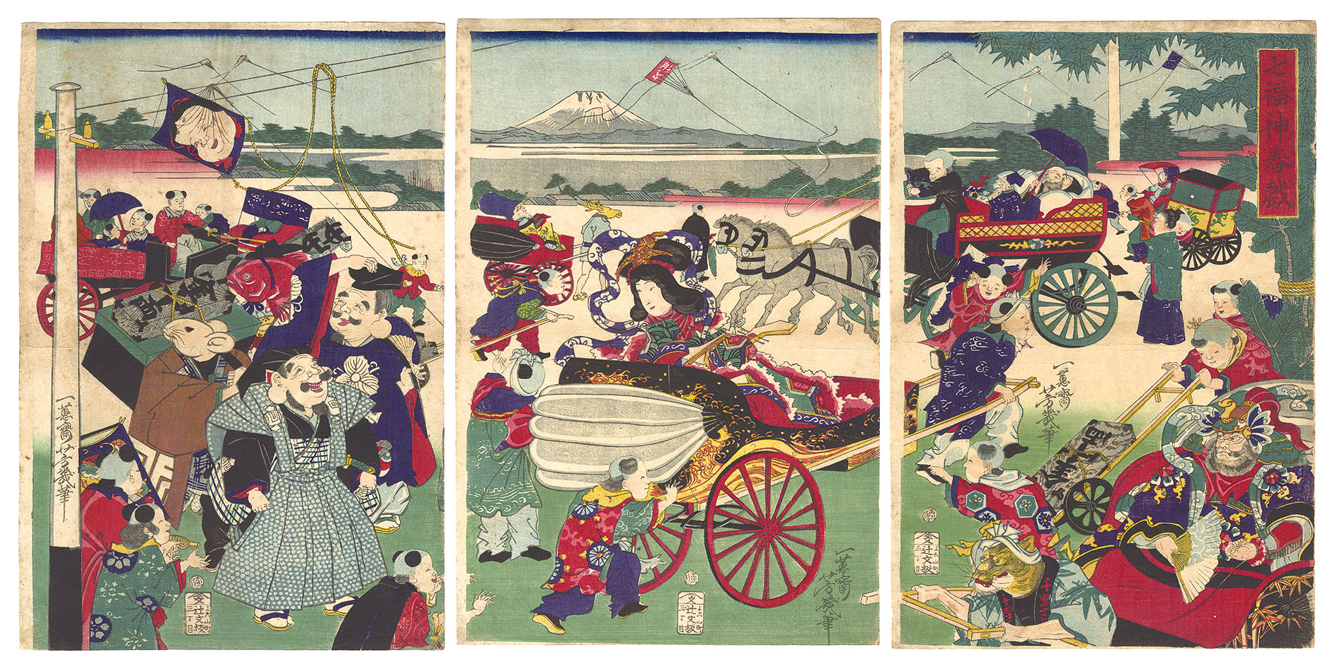 Yoshiiku “New Year's Amusements of the Seven Lucky Gods”