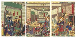 Yoshiiku / Bathhouse at the Koshiya in Edo-cho Nichome [江戸町二丁目甲子屋 浴室之図]