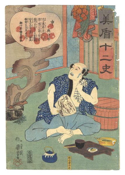 国芳「美盾十二史　申 与次郎」