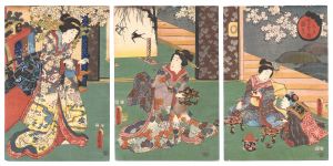 豊国三代「十二月ノ内　弥生 雛祭」