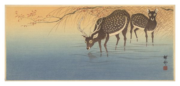 Ohara Koson(Shoson) “Pair of Deer”