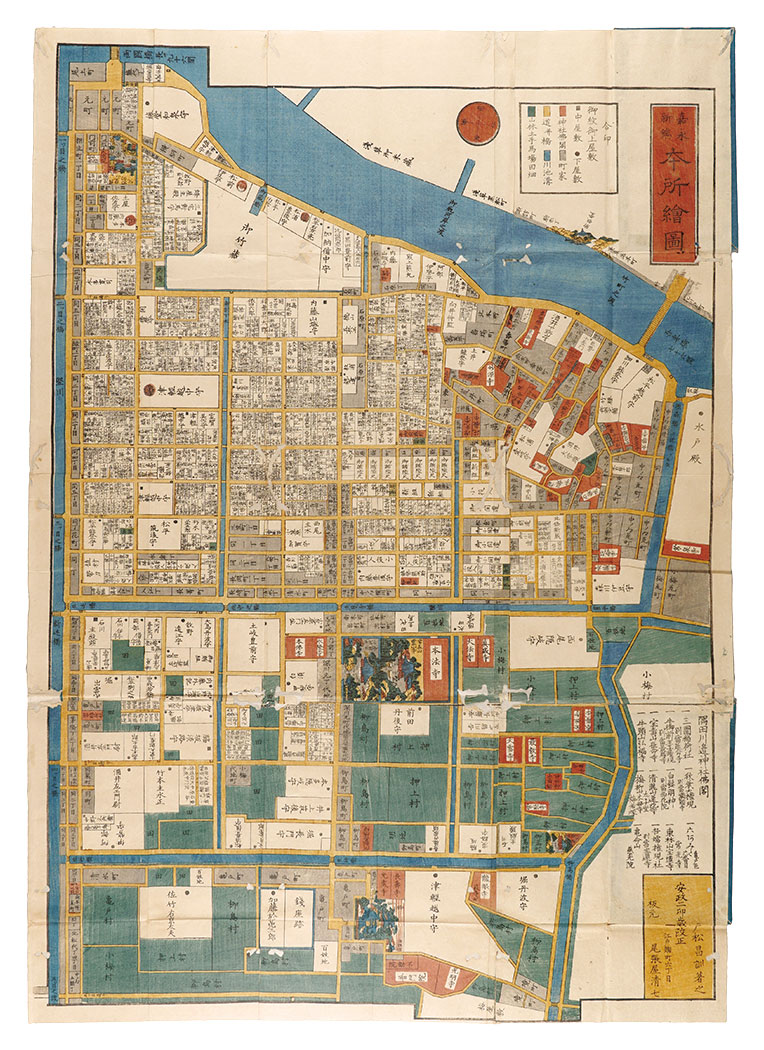 Tomatsu Masanori “Map of Honjo, Revised from Kaei edition”