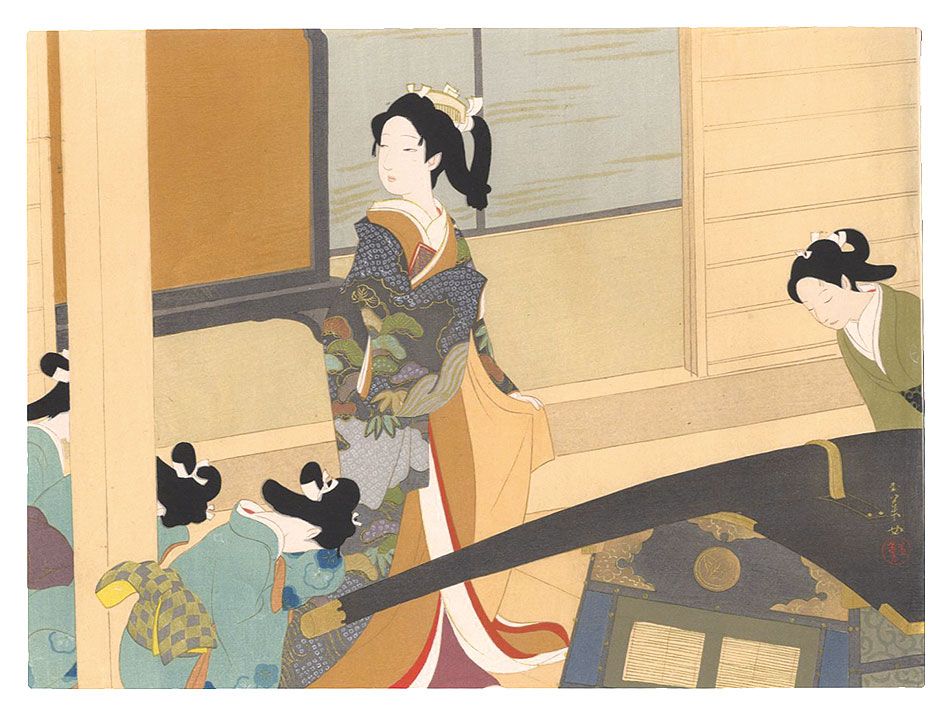 Kurihara Gyokuyou “THE LOYAL RONINS /The Removal of Yosenin, Naganori's Window,from the Mansion of Tepposu.”