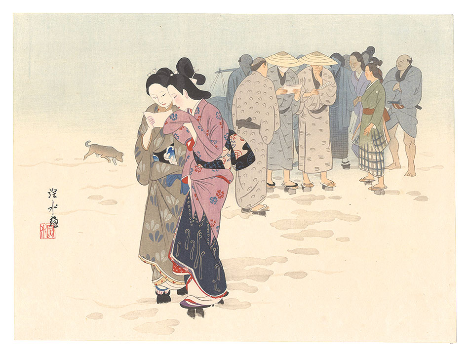 伊東深水「市中の喧伝」