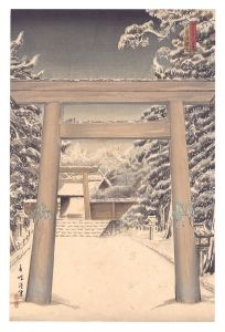 Asami Kojo / New Famous Sights of Nagoya / January: Snowy Morning at the Shrine