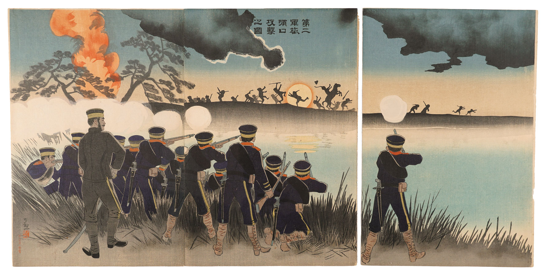 清親「第二軍旅順口攻撃之図」