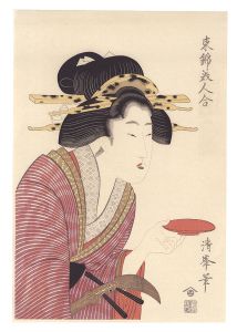 東錦美人合　杯を持つ芸者【復刻版】
