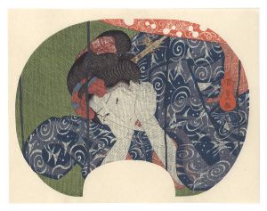 Kunisada I / Girl Stopping Her in the Mosquito Net【Reproduction】  [雷【復刻版】]