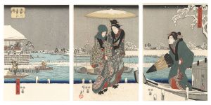 広重初代「江戸名所四季の眺　隅田川乃雪景【復刻版】」
