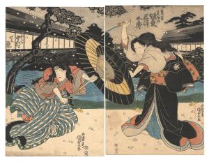 Kunisada I / Kabuki Play: Sakura-doki Onna Gyoretsu [桜時女行列]