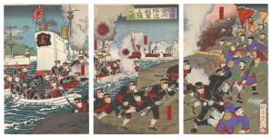 延一「清国金州附近我軍上陸之図」