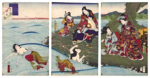 芳虎「山海遊覧之内　光君鮑取の図」