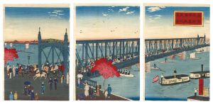 Yasuji,Tankei / Famous Places of Tokyo: True View of Azuma Bridge, Renovated [東京名所吾妻橋改良之真景]