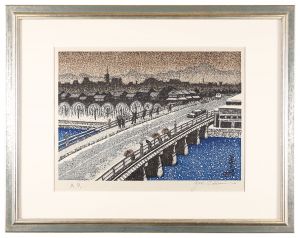 Sekino Junichiro / The Fifty-three Stations of the Tokaido / The Great Bridge at Sanjo, Kyoto