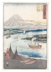広重初代「五十三次名所図会　十九　江尻 田子の浦三保の松原」