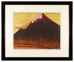 Hagiwara Hideo / Thirty-six Views of Mt. Fuji / Dawn Cloud at Lake Yamanaka