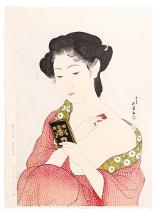 Hashiguchi Goyo / Woman Powdering her Neck【Reproduction】